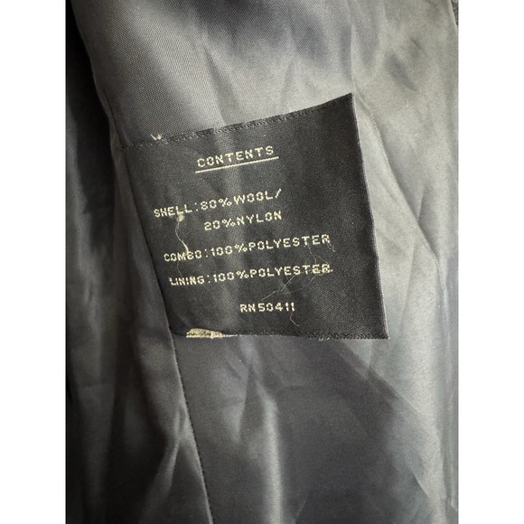 Fleet Street Gray Wool Jacket Womens Medium Hooded Coat Full Zip Drawstring EUC - Picture 5 of 8